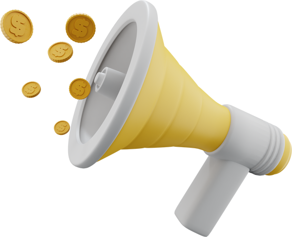 modern business 3D megaphone